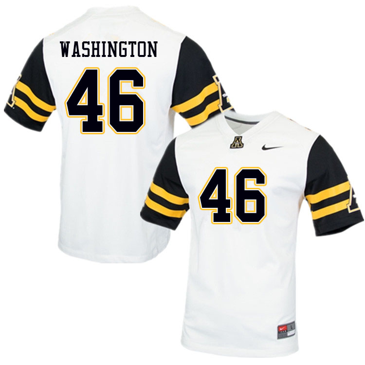 Men #46 Chris Washington Appalachian State Mountaineers College Football Jerseys Sale-White